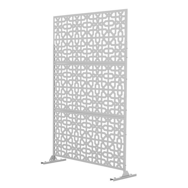 FENCY 72 in. Galvanized Steel Outdoor Garden Fence Privacy Screen