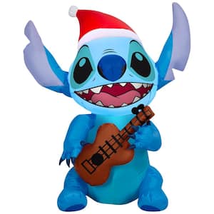 2.99 ft. H x 2.56 ft. W Airblown Stitch with Ukulele Christmas Inflatable with LED Lights