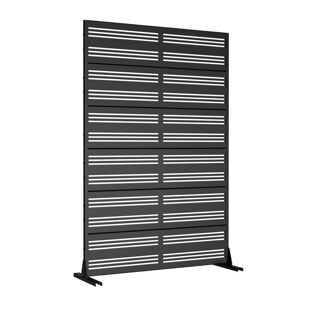 Outdoor Privacy Fence 47 in. L x 16 in. W x 72 in. H Black Galvanized Steel Garden Privacy Screen price history on PriceWatchPro