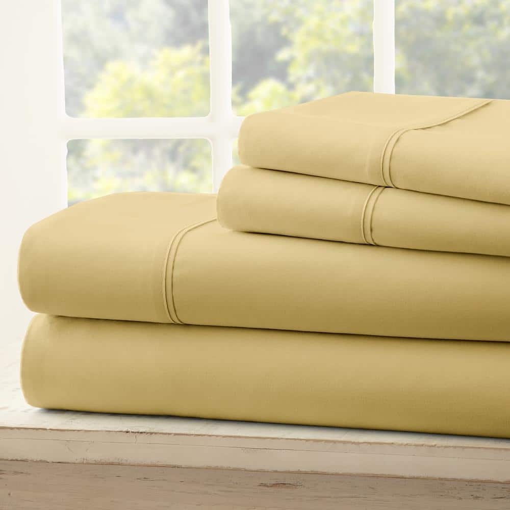 Gold Twin Ultra Soft Microfiber 4-Piece Sheet Set