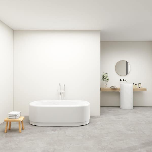 Vanity Art Ajaccio 59 in. Acrylic Flatbottom Bathtub in White