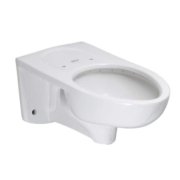 American Standard Afwall FloWise EverClean 1.1 GPF Elongated Toilet Bowl Only and Back Spud Flushometer in White
