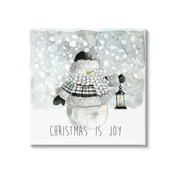 Stupell Industries Christmas is Joy Snowman by Carol Robinson 1-Piece Unframed Graphic Print Typography Poster Art Print 17 in. x 17 in.