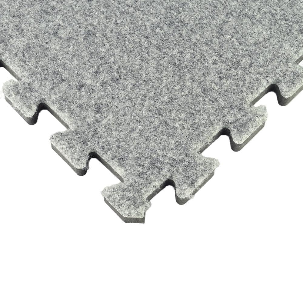 Royal Light Gray Polyester Interlocking Carpet Tiles 24x24