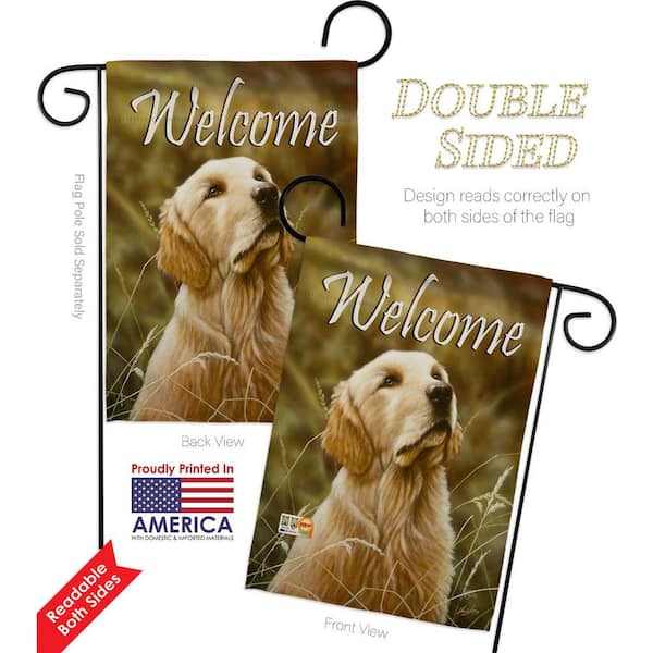 Breeze Decor 13 in. x  in. Yellow Lab Dog Garden Flag Double-Sided  Readable Both Sides Animals Decorative HDG110074-BO - The Home Depot