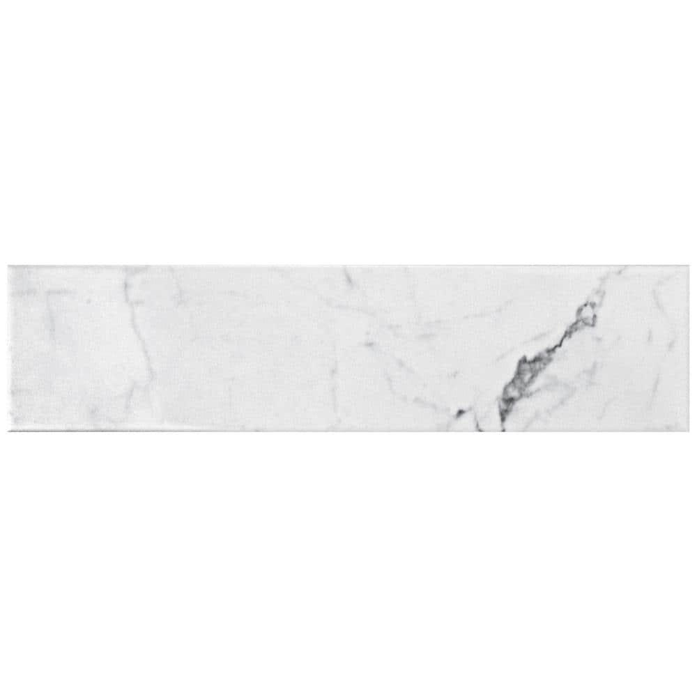 Merola Tile Classico Carrara Glossy 3 in. x 12 in. Ceramic Wall Tile