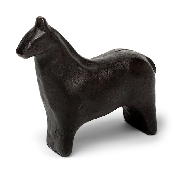 Mercana Sphynx II 7 in. L x 2 in. W Black Cast Aluminum Horse Shaped Object