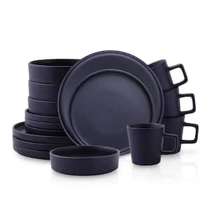 Cleo 16-Piece Dinnerware Set Stoneware, (Service for 4) Dark Blue