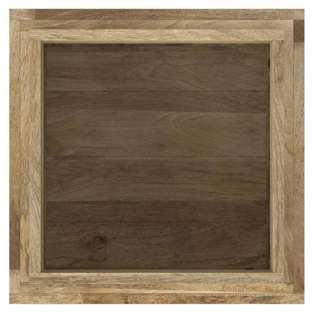 Lockhart Natural Mango Wood Square Side Table, 20 inch