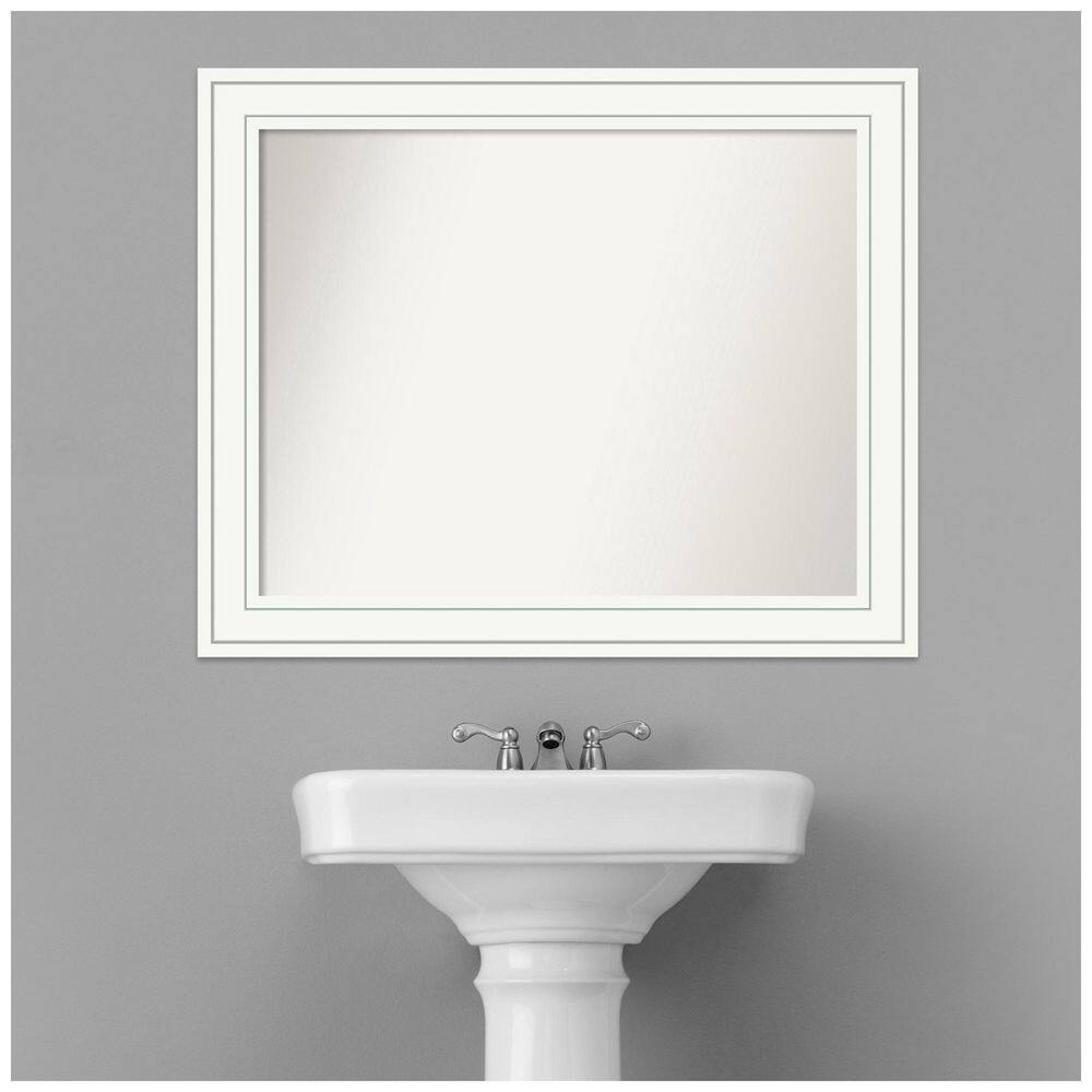 Craftsman White Wood Rectangular Bathroom Wall Mirror