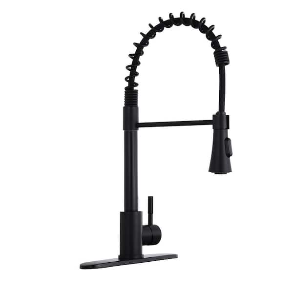 Melo Single-Handle Pull-Down Sprayer Kitchen Faucet in Matte Black