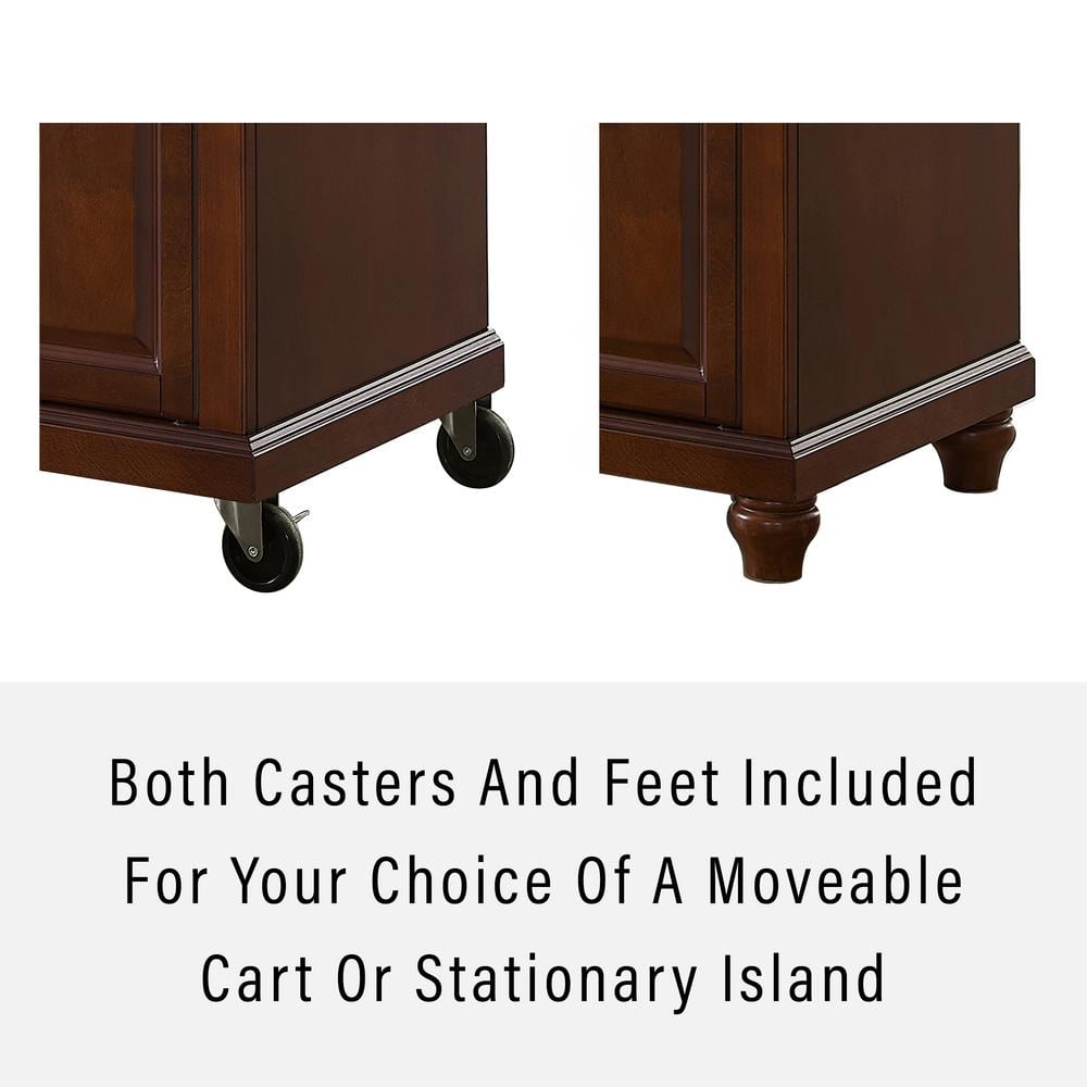 Cambridge Natural Wood Top Portable Kitchen Island Cart