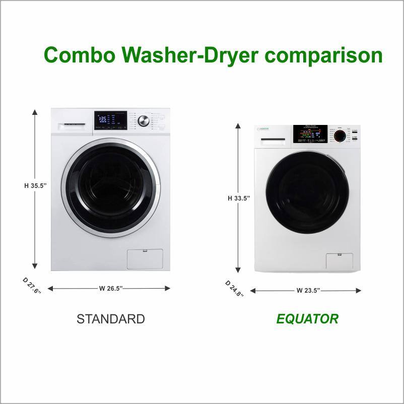 White 36" Electric Smart Combo Washer Dryer