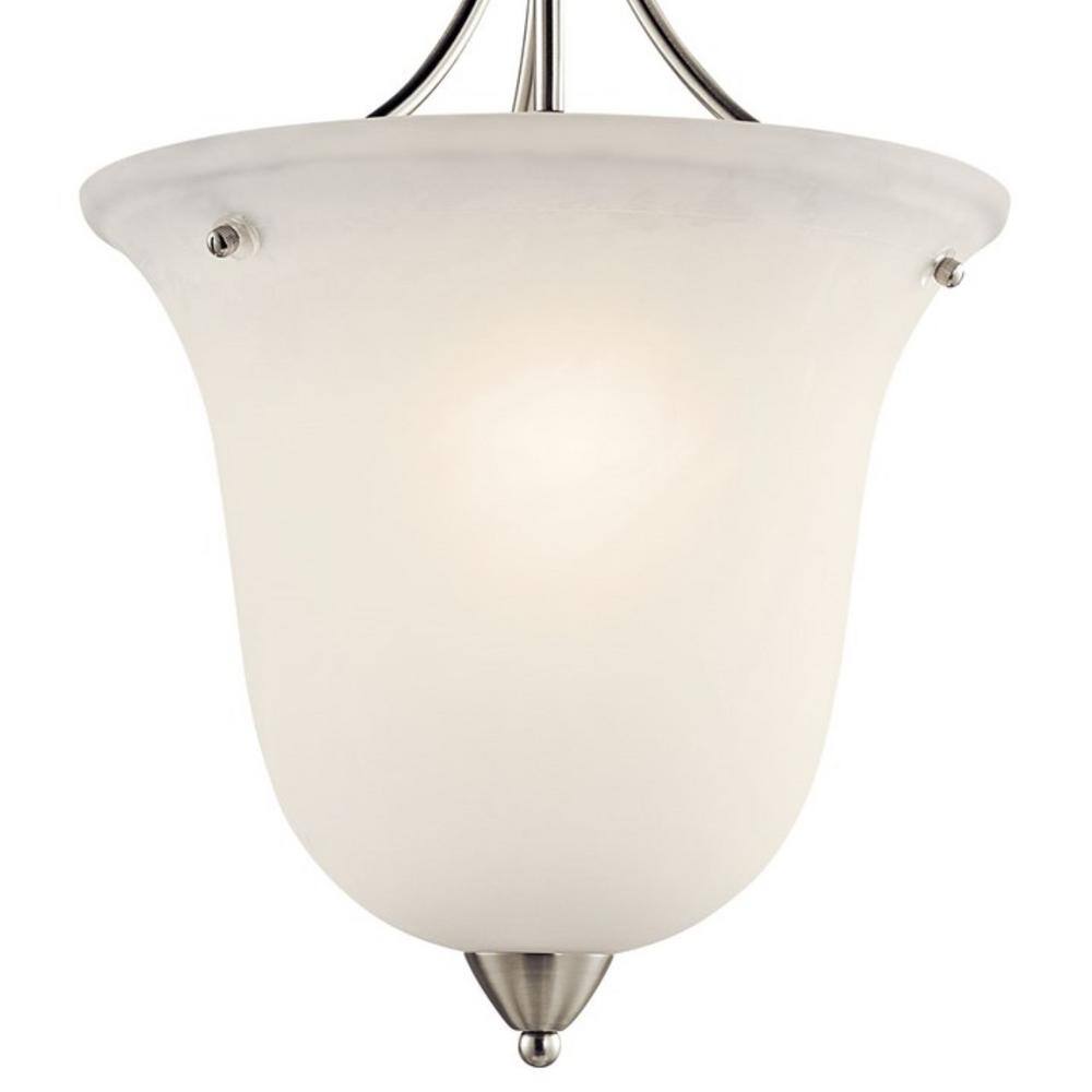 Nicholson 16" Transitional Urn-Style Pendant with Satin Etched Glass - Brushed Nickel