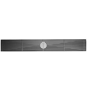 30 in. Linear Stainless Steel Shower Drain with Bar Pattern, Matte Black