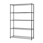 Black Anthracite 5-Tier Steel Wire Shelving Unit (48 in. W x 72 in. H x 18 in. D)