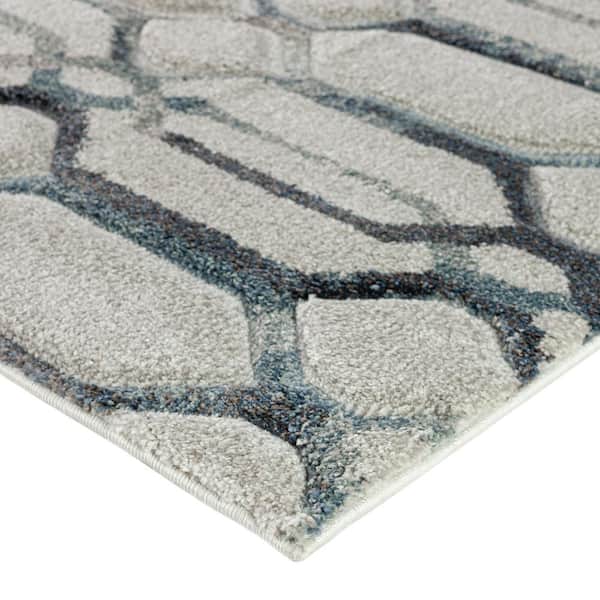 Carmona Abstract Gray 9 ft. 10 in. x 13 ft. 2 in. Area Rug