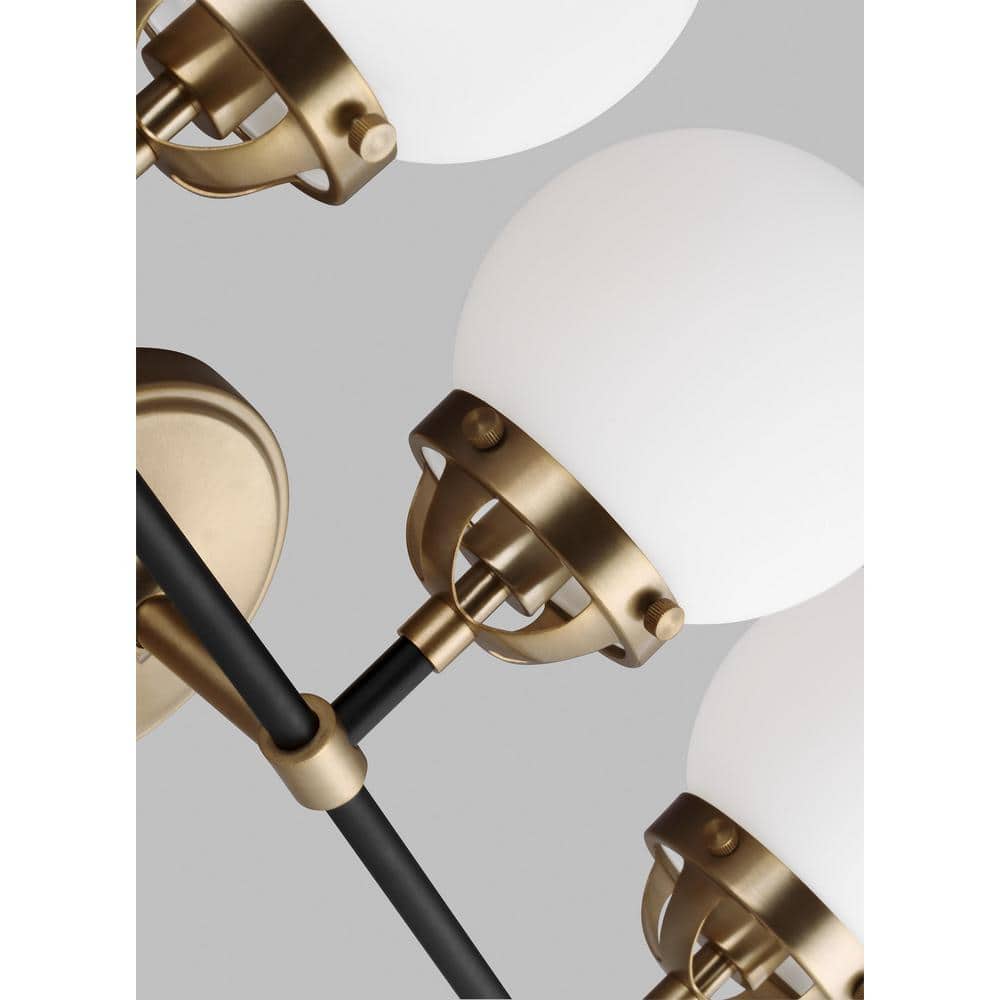 Satin Brass and Black 3-Light Globe Vanity Light
