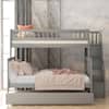 Harper & Bright Designs Gray Twin Over Full Bunk Bed with Trundle and Stairs for Kids SM000095AAE-1