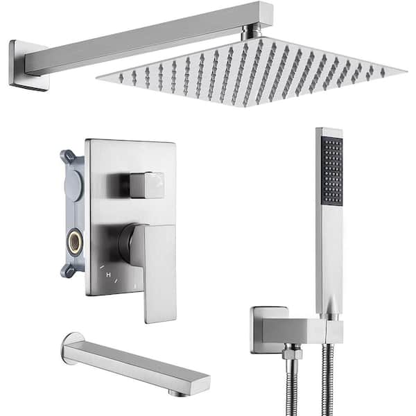 Unbranded Roxy 13.4 in. W 3 Jet Shower Tower in Brushed Nickel 16GS-36156