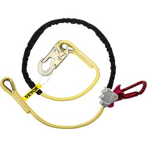 Adjustable Position Lanyard 1/2 in. x 6 ft. Polyester Position Rope w/Rope Grab, Snap Hook, D-Ring for Fall Protection