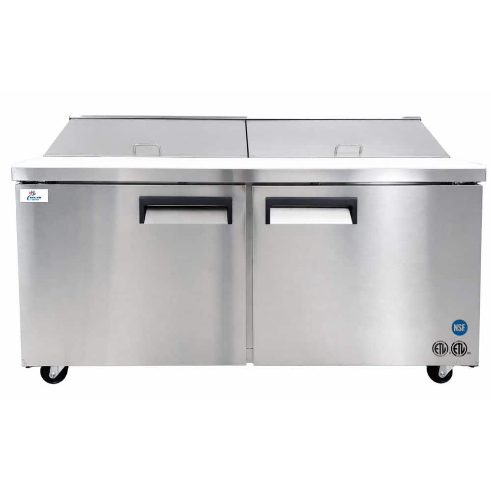 60 in. 16.6 cu. ft. Commercial Refrigerator with Sandwich Prep Table in Stainless Steel