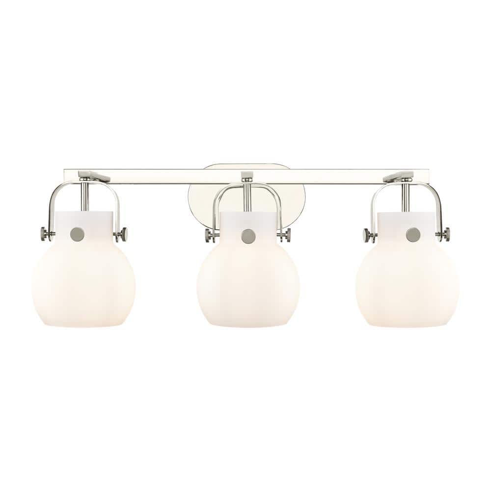 Pilaster II Sphere 26.5 in. 3-Light Polished Nickel Vanity Light with Glass Shade price history on PriceWatchPro