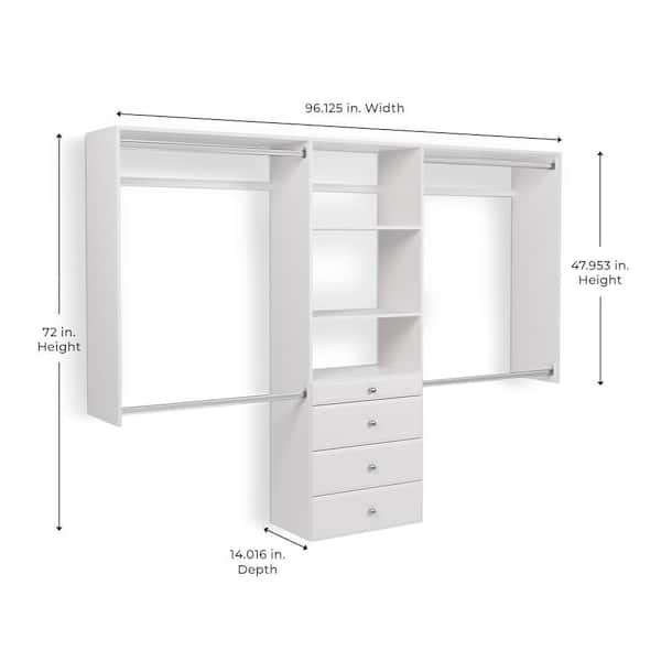 Ultimate 60 in. W - 96 in. W Tower Wall Mount 6-Shelf Wood Closet System