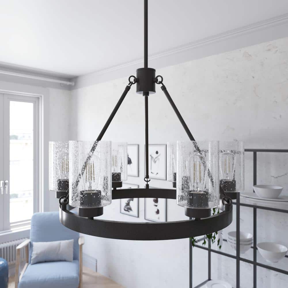 Hunter Hartland 6 Light Noble Bronze Circular Chandelier with