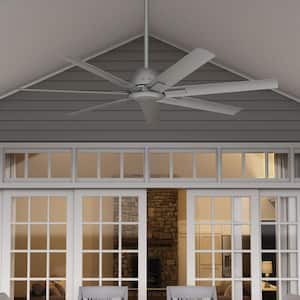 Downtown 60 in. 6-Speed Ceiling Fan in Matte Silver with Wall Control For Patios or Bedrooms