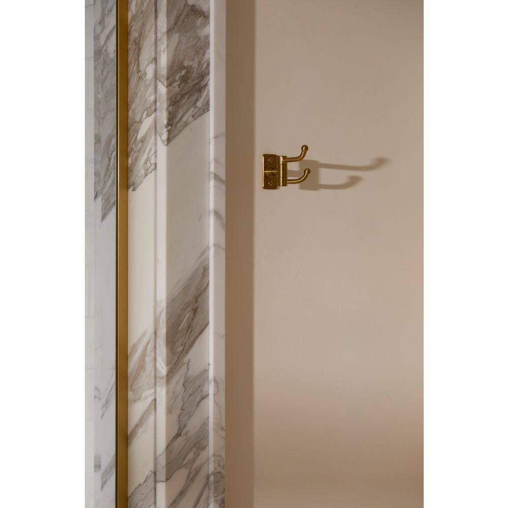 Vibrant Brushed Moderne Brass Double Robe Hook