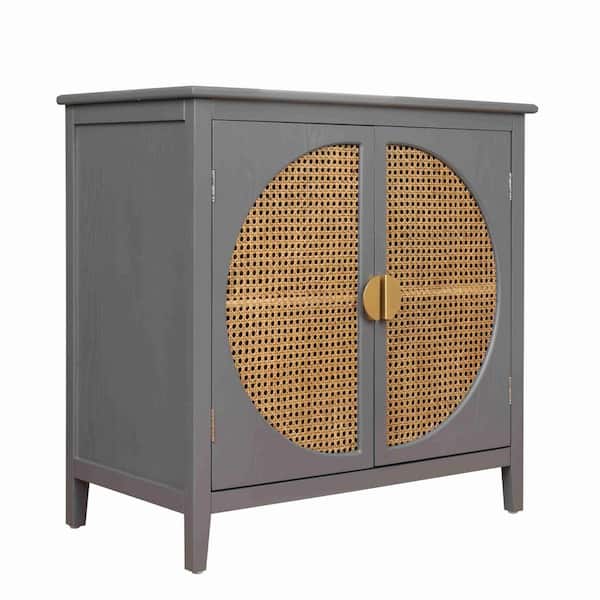 Miscool Anky 31.5 in. W x 14.96 in. D x 30.91 in. H Gray MDF Freestanding Bathroom Linen Cabinet in Grey