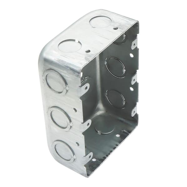 Galvanized 3-Gang Multi Device Switch Box 5.8 in. x 4.1 in. x 2.2 in. with Side and Bottom Knockouts