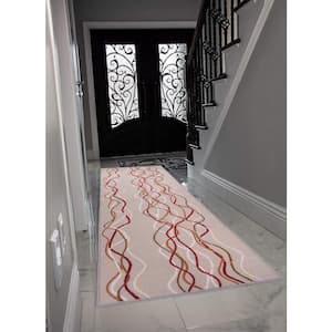 Lattice Trellis Design Cut to Size Gray 31 .5" Width x Your Choice Length Custom Size Slip Resistant Stair Runner Rug