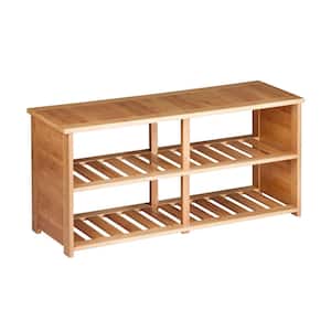 18.5 in. H x 42 in. Natural Bamboo Shoe Storage Bench