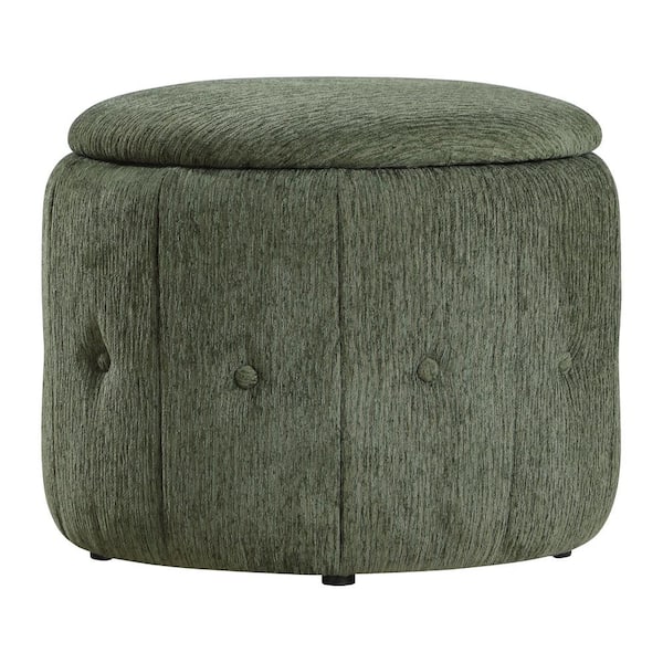 OSP Home Furnishings Brayfield Polyester Storage Ottoman in Pine Fabric