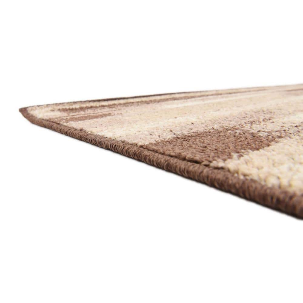 Equinox Beige & Dark Brown 8' x 10' Stain-Resistant Area Rug