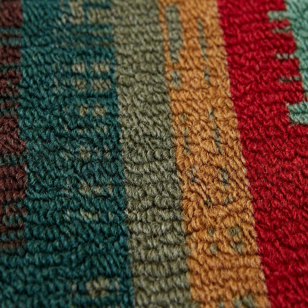 Boho Stripe Multicolor Synthetic 2' x 8' Washable Runner Rug