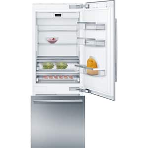 Benchmark Series 30 in. W 16 cu. ft. Built-In Smart Bottom Freezer Refrigerator in Stainless Steel, Counter Depth
