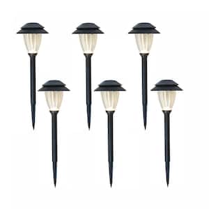 Low-Voltage Black Outdoor Integrated LED Dusk to Dawn Landscape Path Light Set with Transformer (6-Pack)