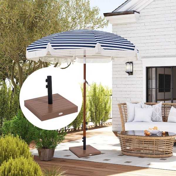 bronze patio umbrella base Sunocity Square Bronze Patio Umbrella Base, 42 lbs. Concrete Heavy Duty Umbrella Base w/Holder for 1.25 in./1.5 in. Poles Outdoor