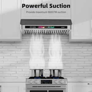 36 in. Convertible Under Cabinet Range Hood in Stainless Steel with 4 Speeds Exhaust Fan, Voice/Gesture/Touch, 900 CFM