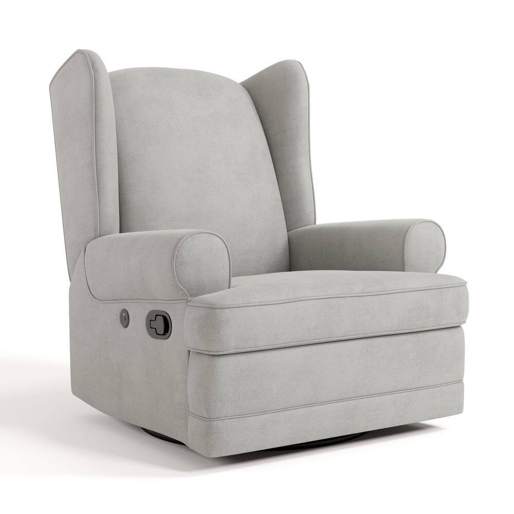 Serenity Steel Wingback Upholstered Recline Glider
