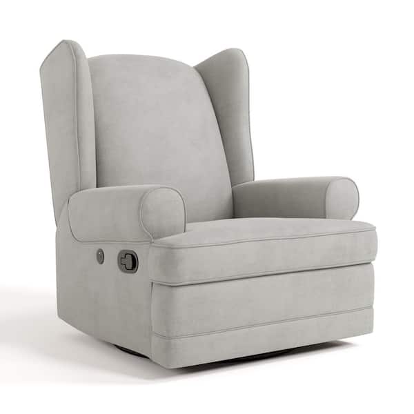Serenity Steel Wingback Upholstered Recline Glider