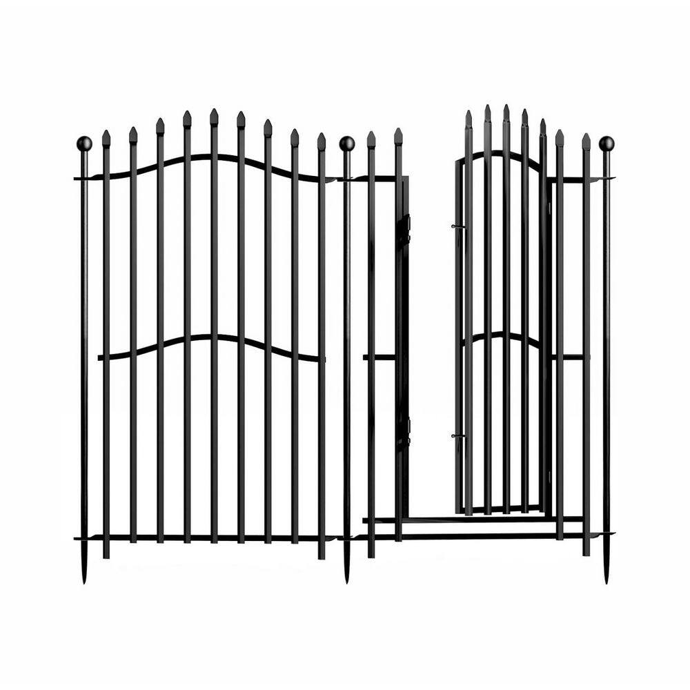 Decorative 13 in. Heavy-Duty Metal Garden Fence with Gate No-Dig Rustproof Animal Barrier for Patio Protection price history on PriceWatchPro