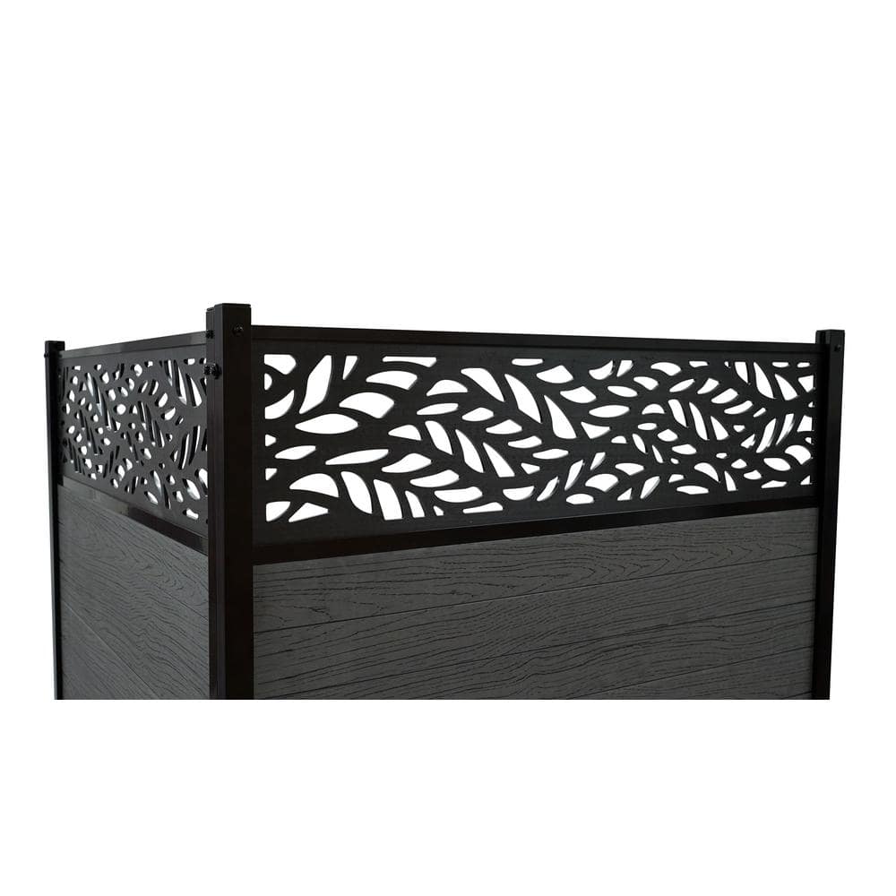 Nappa Charcoal Vinyl Privacy Screen Kit with Laser Cut Design
