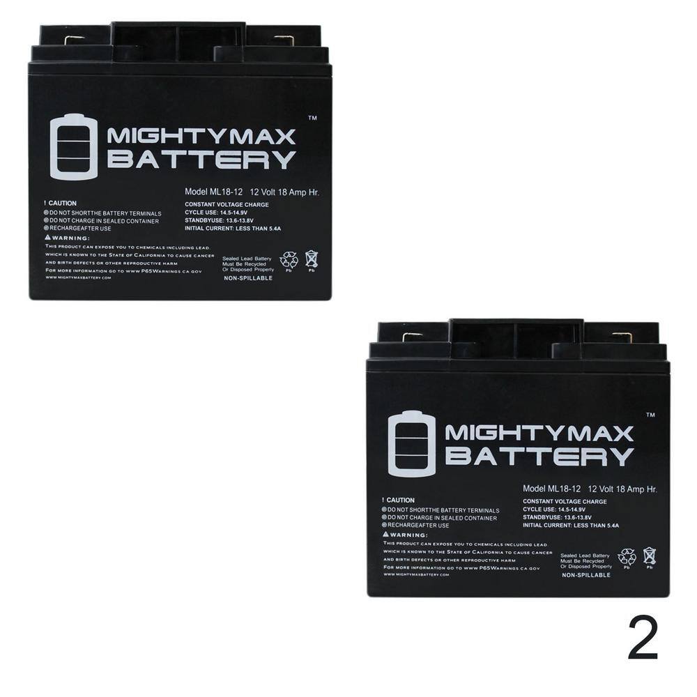 12-Volt 18AH F2 SLA Replacement Battery for Homelite UT13126 - 2 Pack price history on PriceWatchPro
