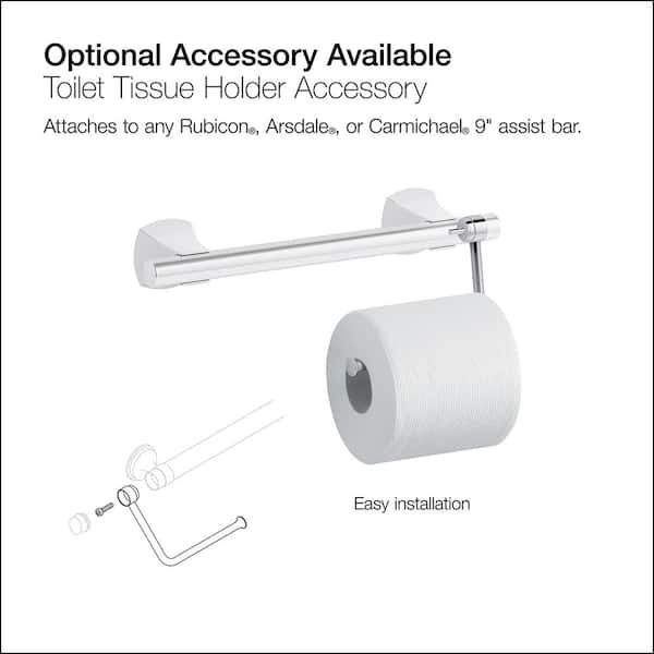 Delta Contemporary Tissue Holder with Assist Bar in Matte Black