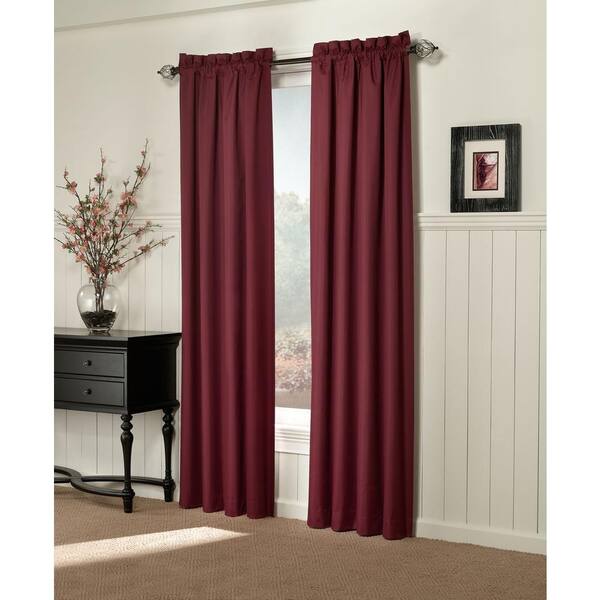 Sun Zero Semi-Opaque Brighton Burgundy Thermal Lined Curtain Panel (Price Varies by Size)