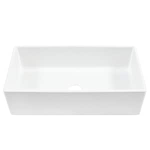 Bradstreet II 36 in. Farmhouse Apron Front Undermount Single Bowl Crisp White Fireclay Kitchen Sink